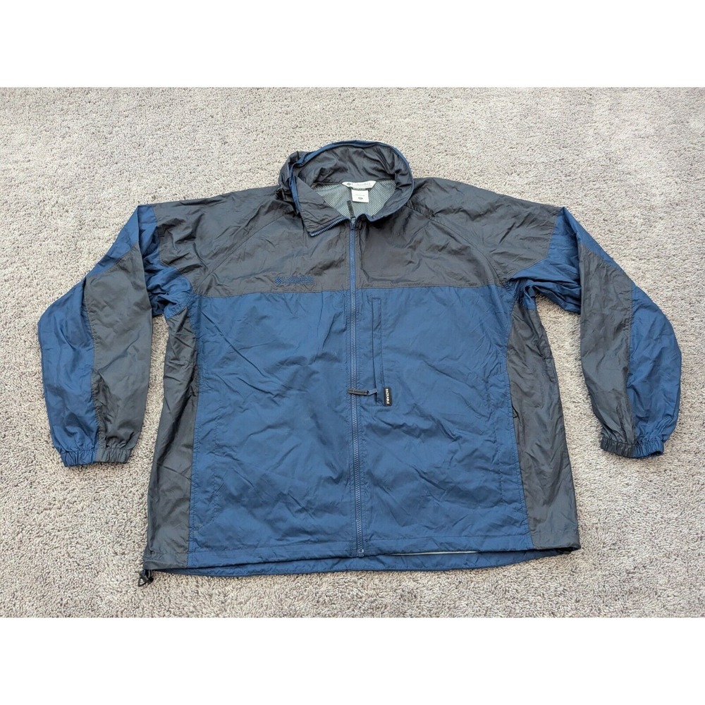 Columbia Sportswear Jacket Mens XXL Full Zip Windbreaker Zipped‎ Pockets Blue